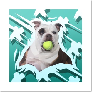 Cute The Dog With Ball- vector art the dog Posters and Art